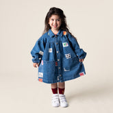 Denim Smock Stamps Dress