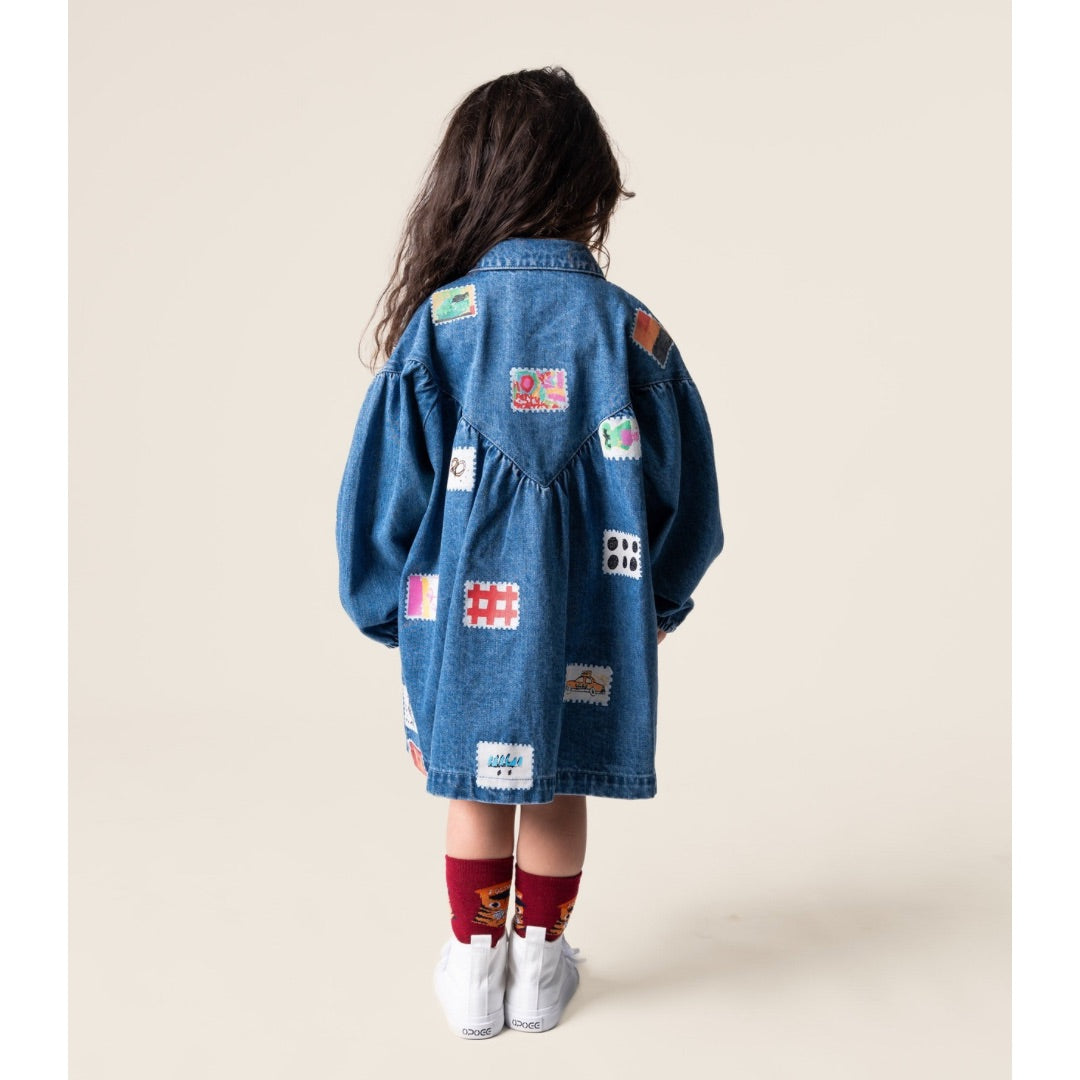 Denim Smock Stamps Dress