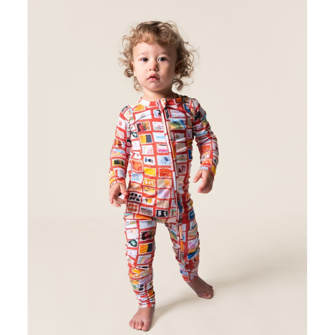 Zippered Growsuit - Stamps