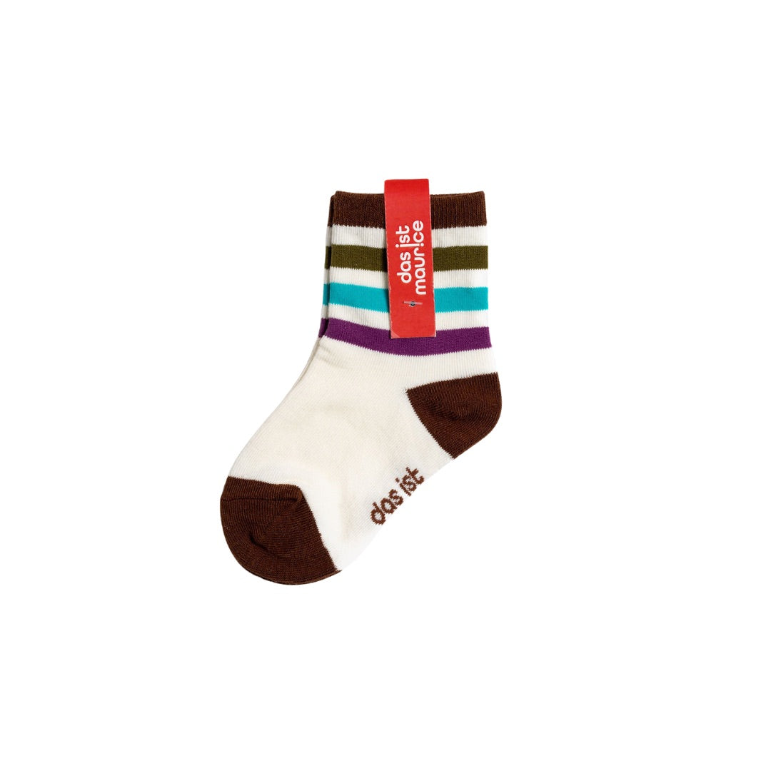Blue + Brown Stripe Socks