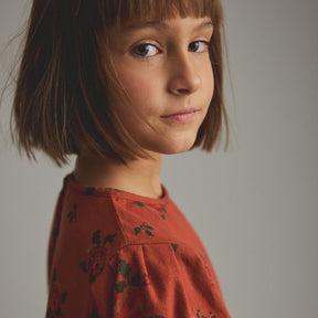 Cross-Stitch Floral Flannel Dress