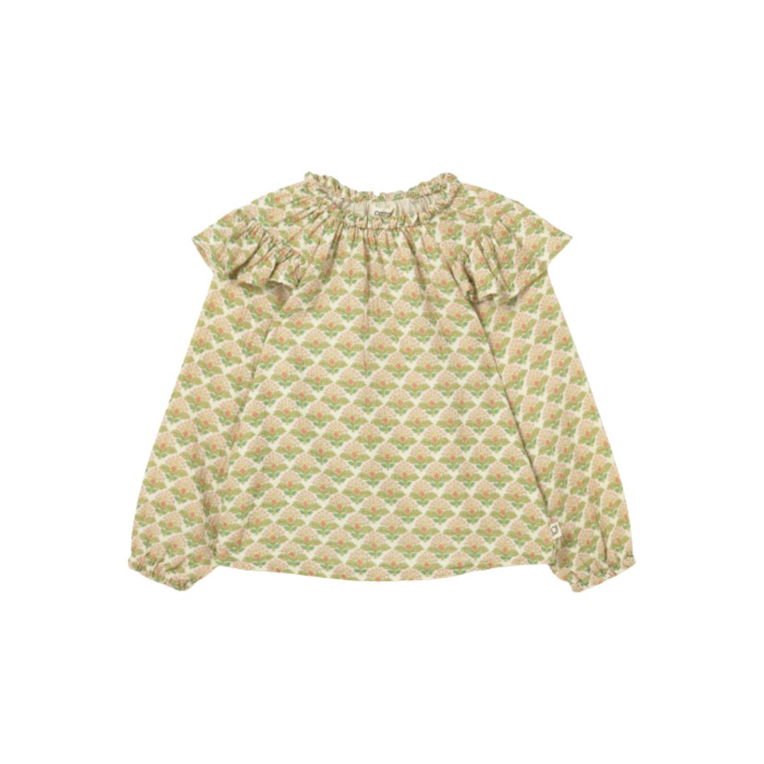 Textured Floral Print Blouse