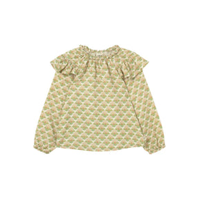 Textured Floral Print Blouse