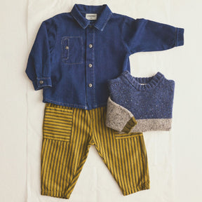 Herringbone Twill Denim Baby Shirt
