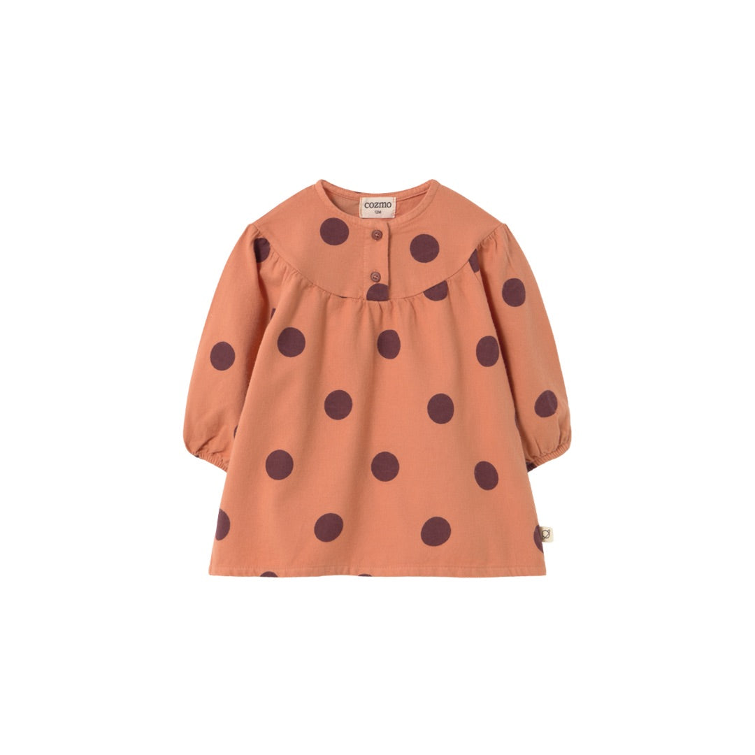 Polka Dot Flannel Baby Dress