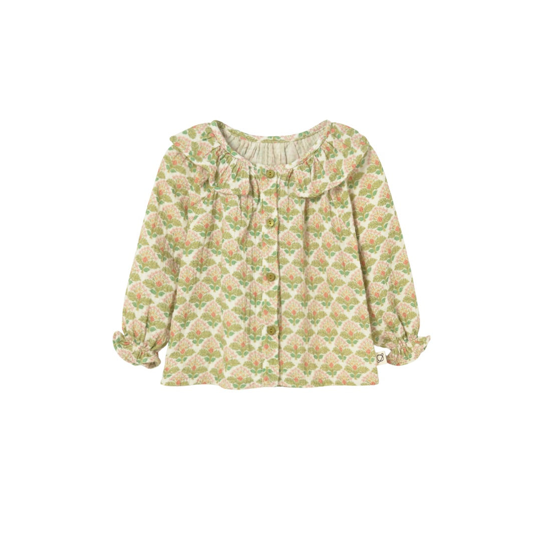 Textured Floral Print Baby Blouse