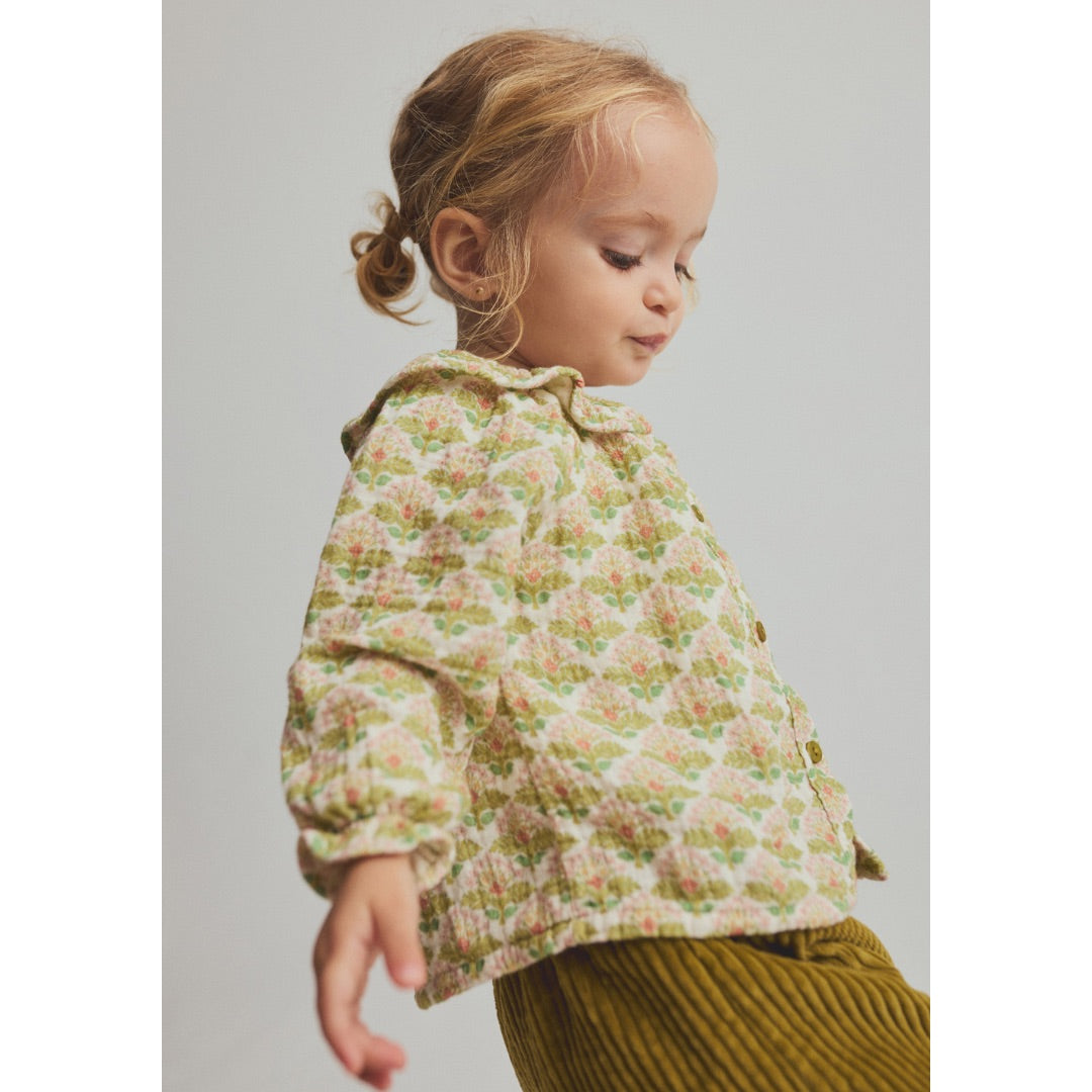 Textured Floral Print Baby Blouse