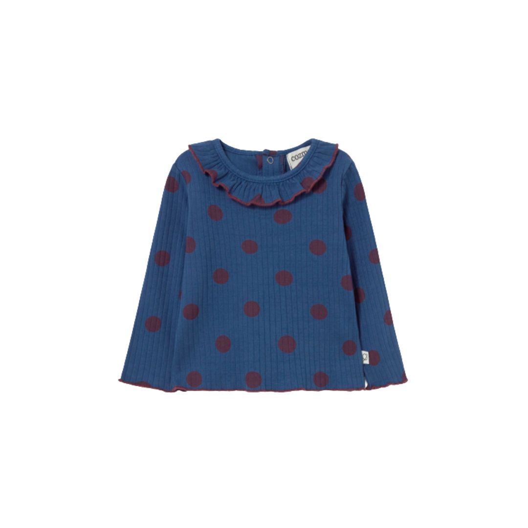 Brushed Polka Dot Rib Baby Top