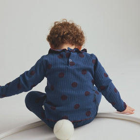Brushed Polka Dot Rib Baby Top