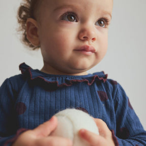 Brushed Polka Dot Rib Baby Top