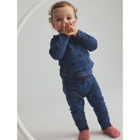 Brushed Polka Dot Rib Baby Leggings