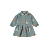 Dusty Blue Circus Corduroy Dress