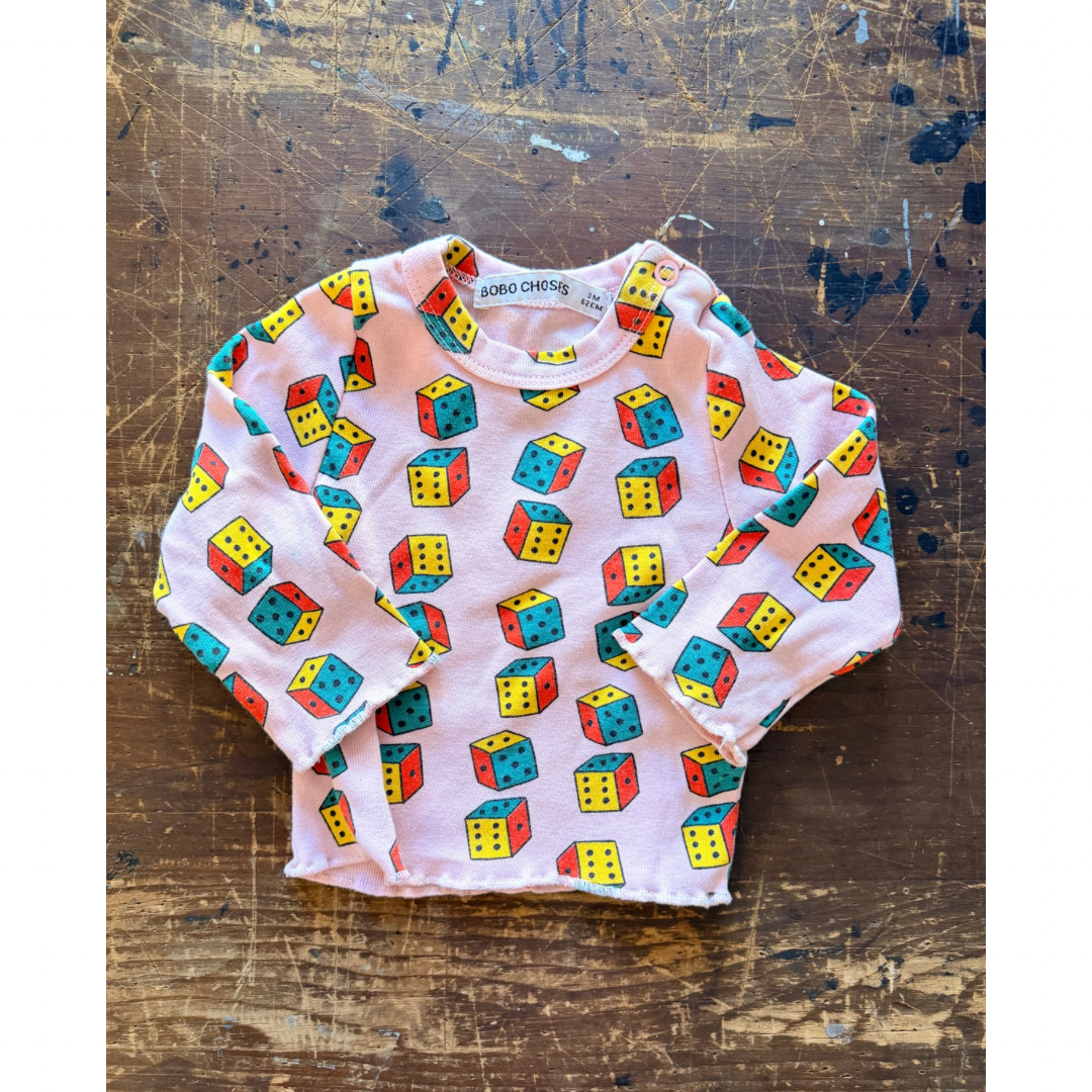 Dice Long Sleeve Baby T-Shirt 3M