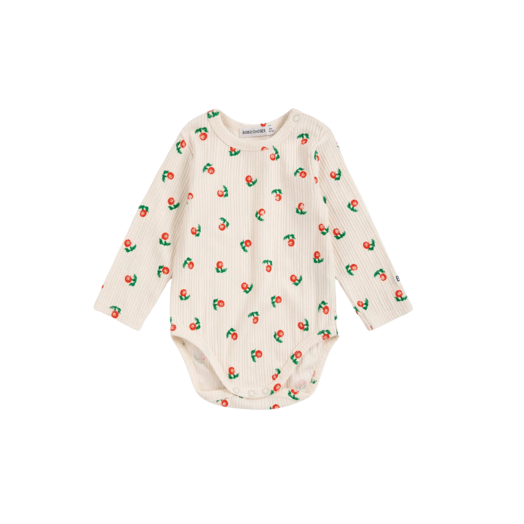 Stamp Bloom Long Sleeve Onesie