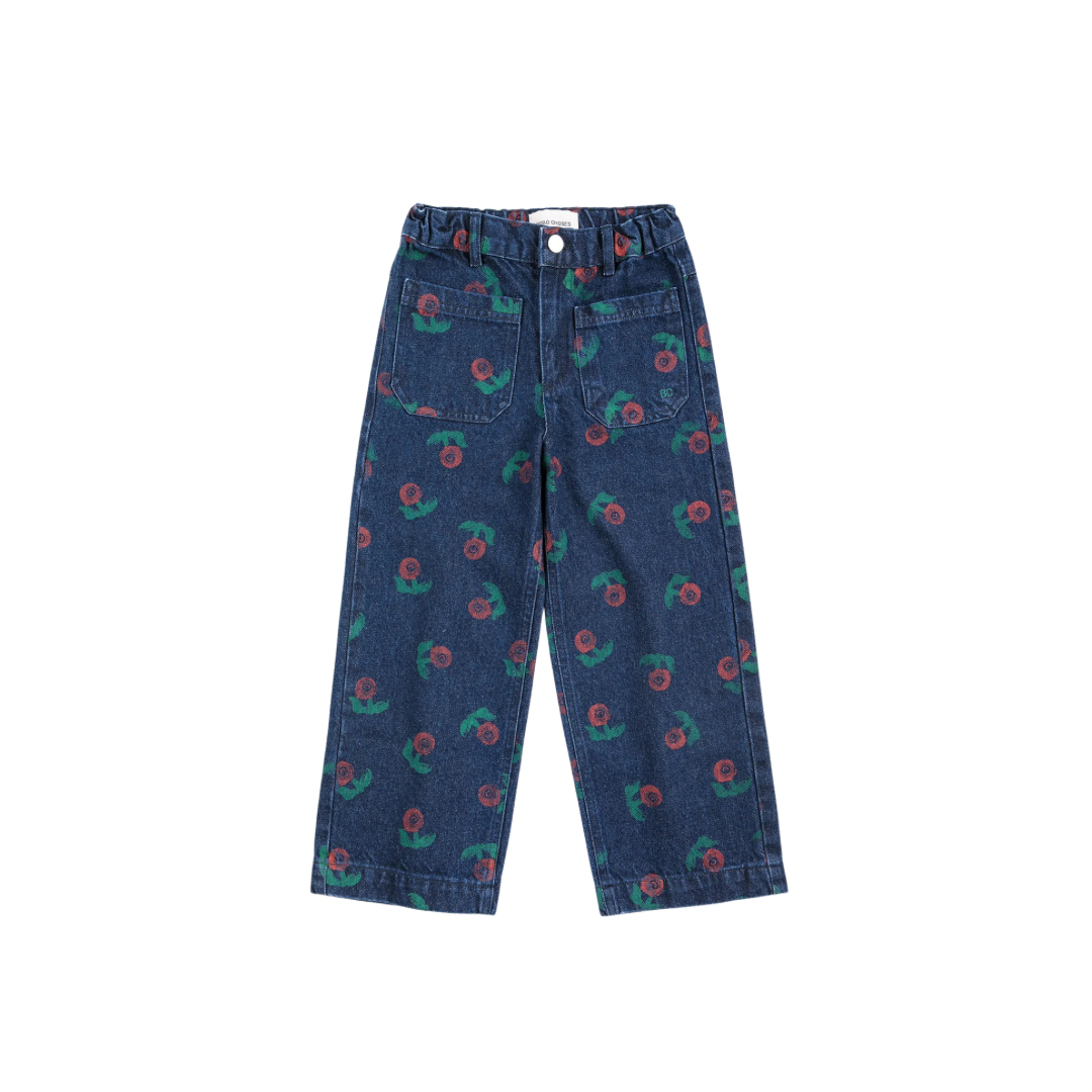 Stamp Bloom All Over Denim Pants
