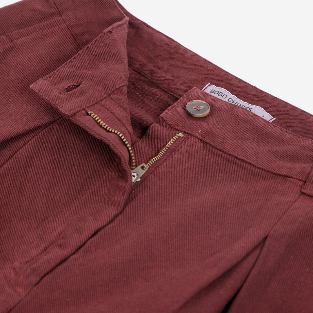 Pleated Twill Wide Leg Pants