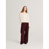 Pleated Twill Wide Leg Pants