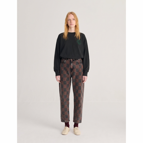 Checkerboard Mom-Fit Jeans