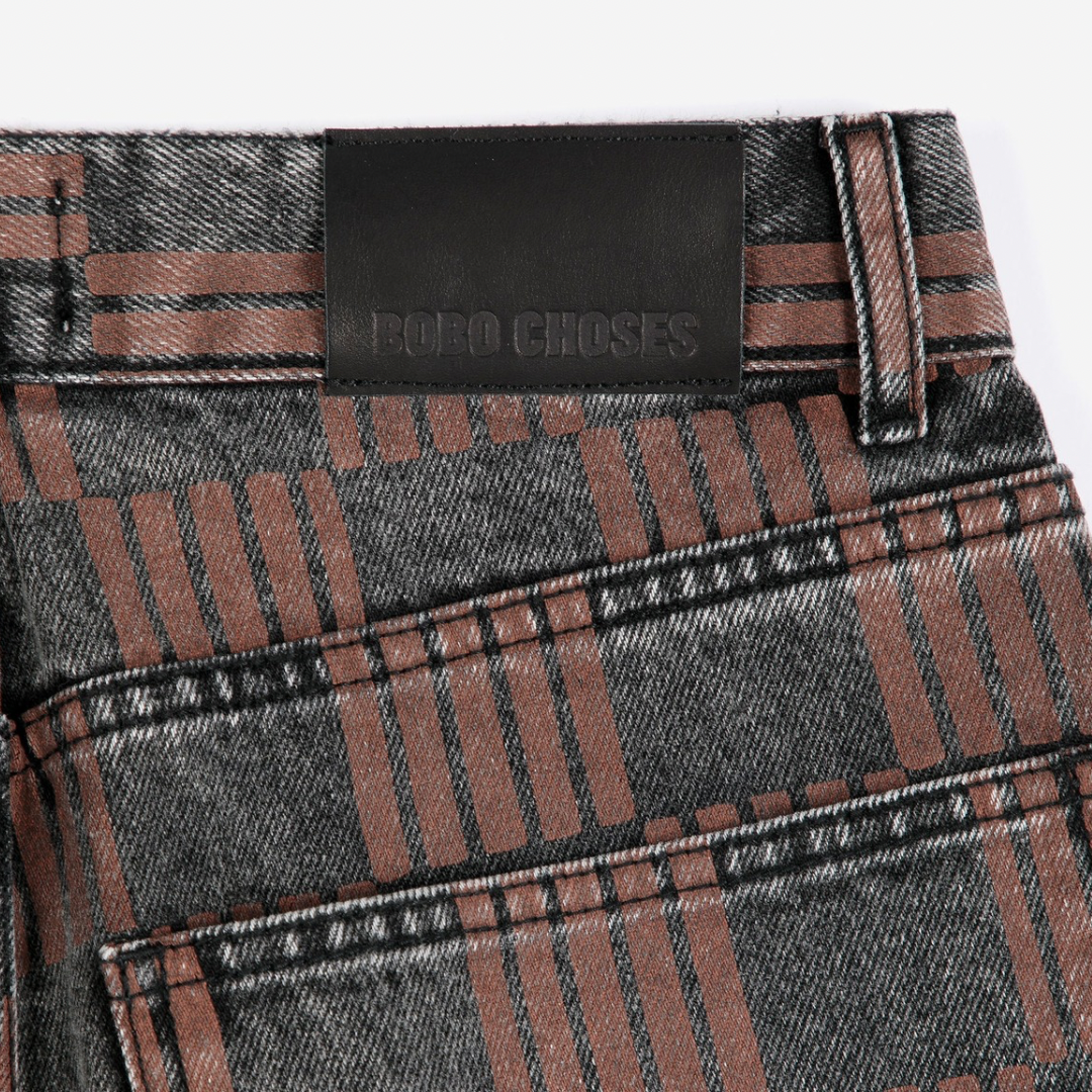 Checkerboard Mom-Fit Jeans