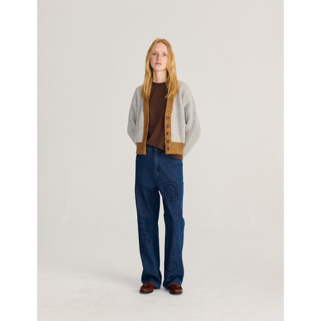 Color Block V-Neck Cardigan