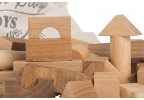 Natural Wooden Block Sack - 100 Pieces
